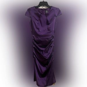 JAX Satin Ruched Party Dress Purple Size 2